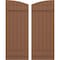 Ekena Millwork Americraft 6-Board (2 Batten) Wood Joined Board-n-Batten Shutters w/Ellipt Top, ARW101BE621X77BTH, PR ARW101BE621X77BTH - alternate 1